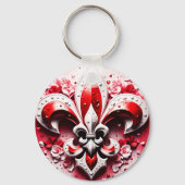Valentijnsdag Fleur De Lis Sleutelhanger (Achterkant)