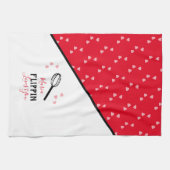 Valentijnsdag Flippin houdt van je hart Theedoek (Horizontaal)