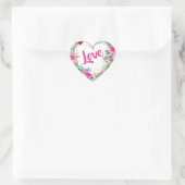 Valentijnsdag floraal hart sticker (Tas)