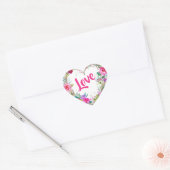 Valentijnsdag floraal hart sticker (Envelop)