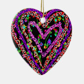 Valentijnsdag Floral Art Keramisch Ornament (Rechts)