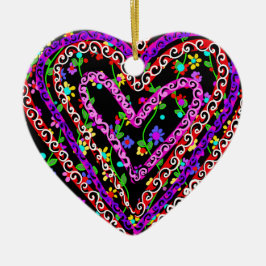 Valentijnsdag Floral Art Keramisch Ornament