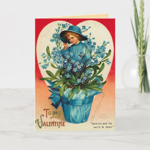 Valentijnsdag Floral Card Feestdagen Kaart