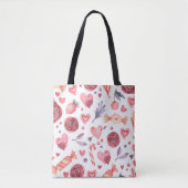 Valentijnsdag Floral en Snoep Tote Bag (Voorkant)