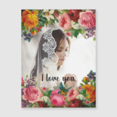 Valentijnsdag Floral I Love You Photo Wedding (Voorkant)