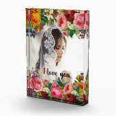 Valentijnsdag Floral I Love You Photo Wedding Fotoblokken (Rechts)