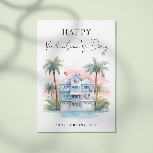 Valentijnsdag Florida Huis Vastgoed Marketing Feestdagenkaart