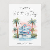 Valentijnsdag Florida Huis Vastgoed Marketing Feestdagenkaart (Voorkant)