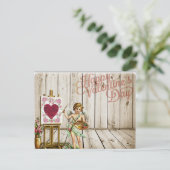 Valentijnsdag  Flowers Cherub Feestdagenkaart (Staand voorkant)