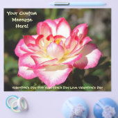 Valentijnsdag Flyer op maat Roze Witte Roos (Enkel)