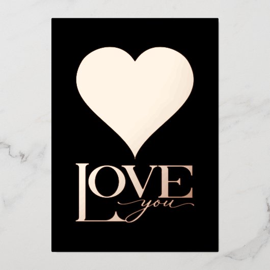 VALENTIJNSDAG, Folie hart, hou van je Feestdagenkaart (Voorkant)