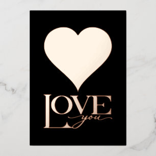 VALENTIJNSDAG, Folie hart, hou van je Folie Feestdagenkaart