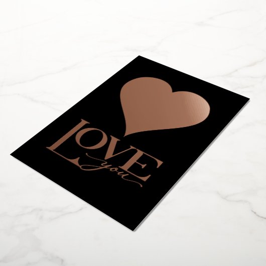 VALENTIJNSDAG, Folie hart, hou van je Folie Feestdagenkaart (Gedraaid)