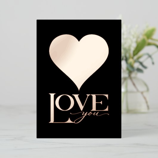 VALENTIJNSDAG, Folie hart, hou van je Folie Feestdagenkaart (Staand Voorkant)