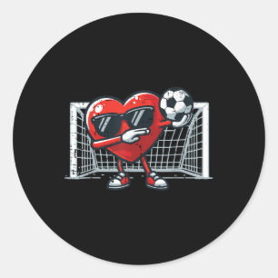 Valentijnsdag Football Hart Dab Voetbal Mannen Jon Ronde Sticker