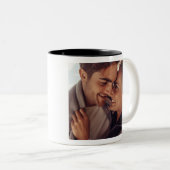 Valentijnsdag Foto beste vriend van par Golfer Tweekleurige Koffiemok (Voorkant rechts)