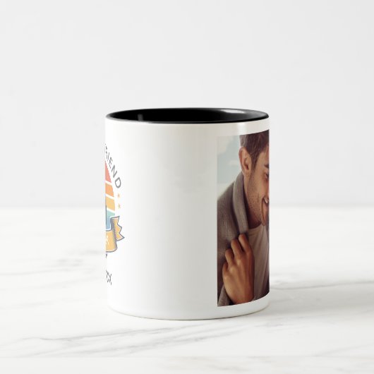 Valentijnsdag Foto beste vriend van par Golfer Tweekleurige Koffiemok (Center)