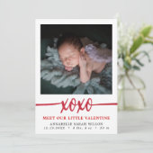 Valentijnsdag Foto Birth  Aankondiging (Staand voorkant)