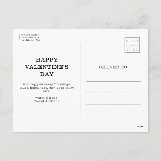 Valentijnsdag Foto Briefkaart (Achterkant)