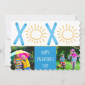 Valentijnsdag Foto Cute Kinderen Sunny XOXO Feestdagenkaart (Voorkant)