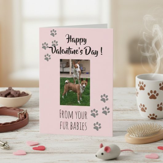 Valentijnsdag Foto Dog Cat Pet Fur Babies Kaart