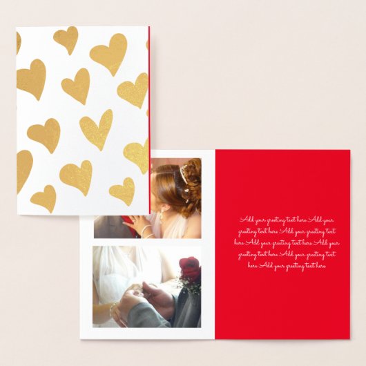 Valentijnsdag Foto Doodle Hearts Collage Folie Kaarten (Display)