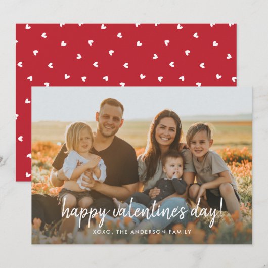 Valentijnsdag foto | Elegante stijlvolle script Feestdagenkaart (Voorkant / Achterkant)