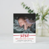 Valentijnsdag Foto geboorteaankondiging Briefkaart (Staand voorkant)