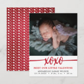 Valentijnsdag Foto geboorteaankondiging Briefkaart (Voorkant / Achterkant)