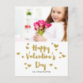 Valentijnsdag foto Glittery Gold Classroom Feestdagenkaart (Voorkant)