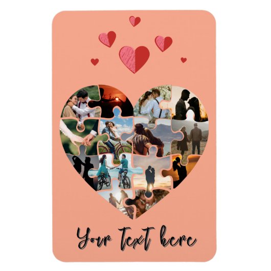 Valentijnsdag foto hart cadeau magneet (Verticaal)