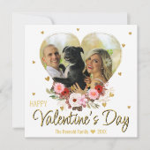 Valentijnsdag Foto Hart Gouden Glitters Harten Feestdagenkaart (Voorkant)
