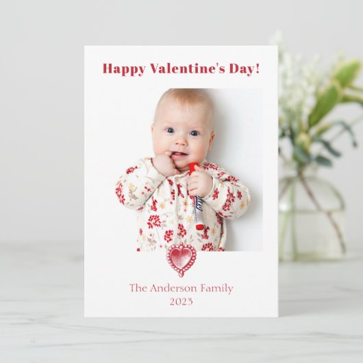 Valentijnsdag Foto Hart Kaart (Staand voorkant)