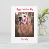Valentijnsdag Foto Hond Feestdagenkaart (Staand voorkant)