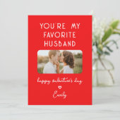 Valentijnsdag Foto Jij bent mijn favoriete echtgen Feestdagenkaart (Staand voorkant)