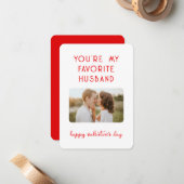 Valentijnsdag Foto Jij Bent Mijn Favoriete Man Notitiekaartje (Voorkant / Achterkant in situ)