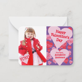 Valentijnsdag Foto Klaslokaal XOXO Sweethearts Notitiekaartje