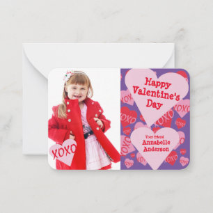 Valentijnsdag Foto Klaslokaal XOXO Sweethearts Notitiekaartje