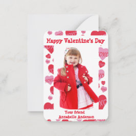 Valentijnsdag Foto Klaslokaal XOXO Sweethearts Notitiekaartje