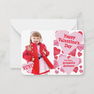 Valentijnsdag Foto Klaslokaal XOXO Sweethearts Notitiekaartje