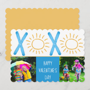 Valentijnsdag Foto Lieve Kinderen Zonnig XOXO Feestdagenkaart