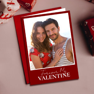 Valentijnsdag Foto Paar Rood Valentijns's Kaart