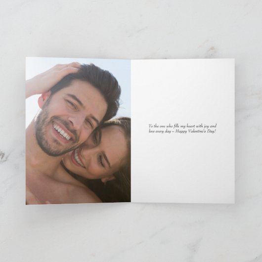 Valentijnsdag Foto Paar Rood Valentijns's Kaart (Binnen)