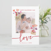 Valentijnsdag Foto Vakantie Kaart (Staand voorkant)