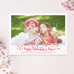 Valentijnsdag Foto Waterverf Mini Hartjes Feestdagenkaart