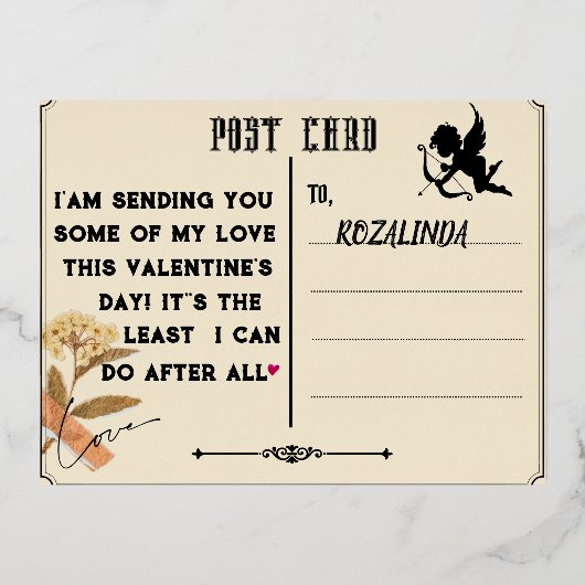 Valentijnsdag fotokaart folie feestdagen briefkaart (Voorkant)