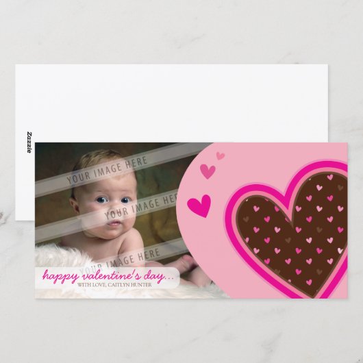 VALENTIJNSDAG FOTOKAART :: funky harten 12L Feestdagenkaart (Voorkant / Achterkant)