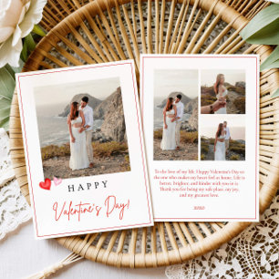Valentijnsdag Fotokaart, Roze Rode Harten V'day Kaart