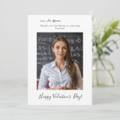 Valentijnsdag fotokaart voor geweldige docent feestdagenkaart (Staand voorkant)