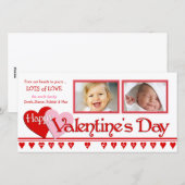 Valentijnsdag fotokaarten - Familie 2 Lijsten Feestdagenkaart (Voorkant / Achterkant)